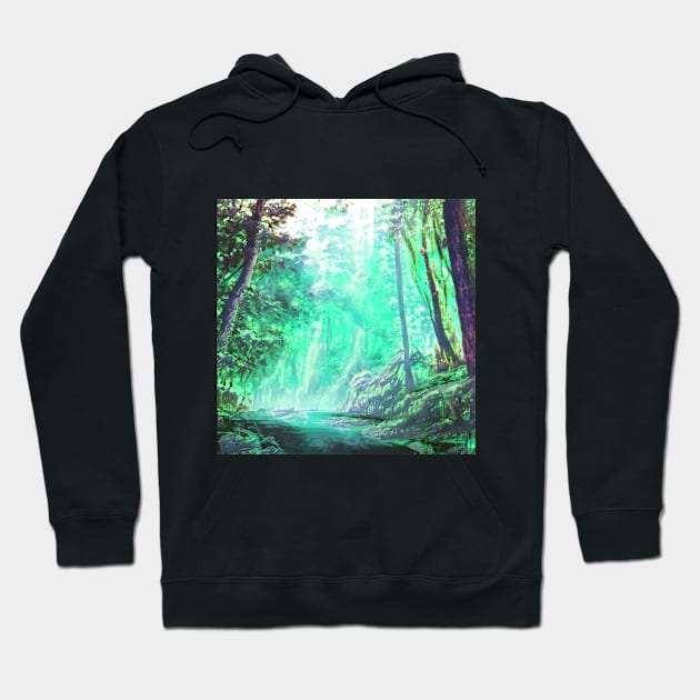 Green Forest Glow Hoodie by Vocan